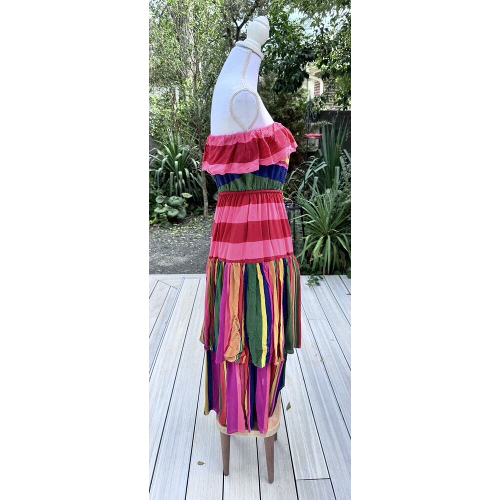 FARM Rio Mixed Stripes Strapless Maxi Dress Size M NWT Multicolor MSRP 245 - Picture 5 of 16